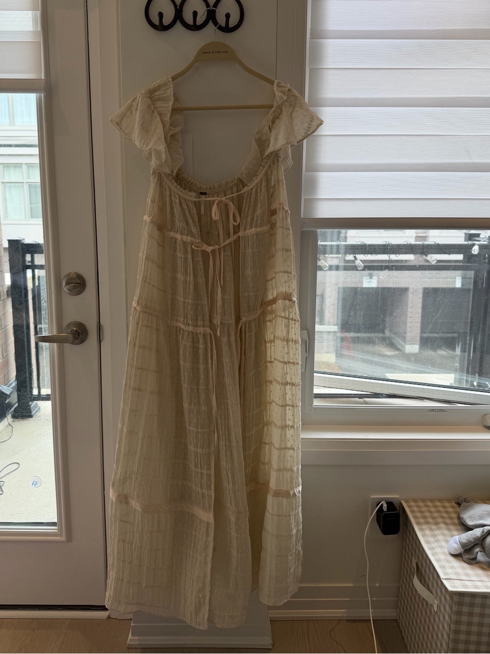 Free People MICAH MAXI Cream Ruffled Tiered Maxi top